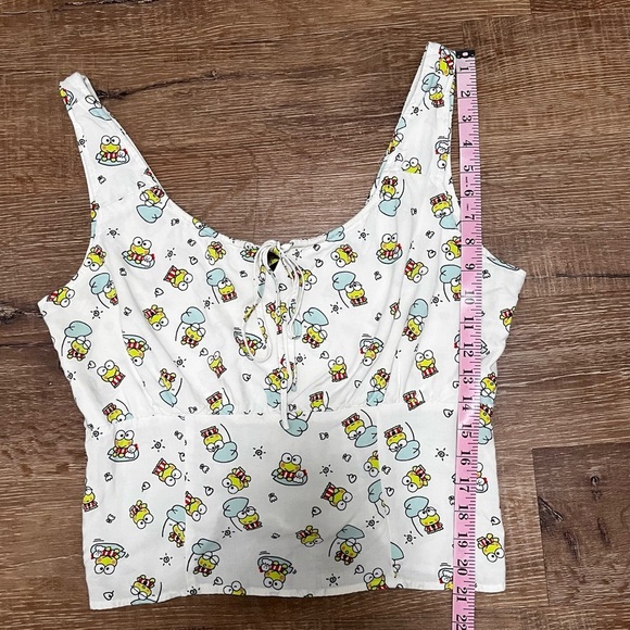 KEROPI By Sanrio Milkmaid Blouse Top Smocked Back In Cream Size XL - Picture 7 of 8